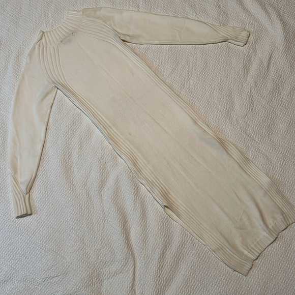 Snuggle Party Ivory Mock Neck Midi Sweater Dress - Picture 8 of 8